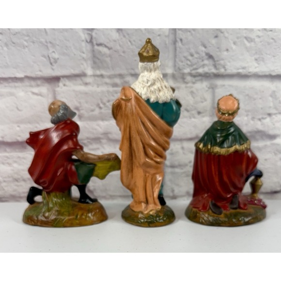 Atlantic Mold Set Of The 3 Wiseman  Christmas Nativity Set Haind Painted Ceramic - Picture 3 of 5